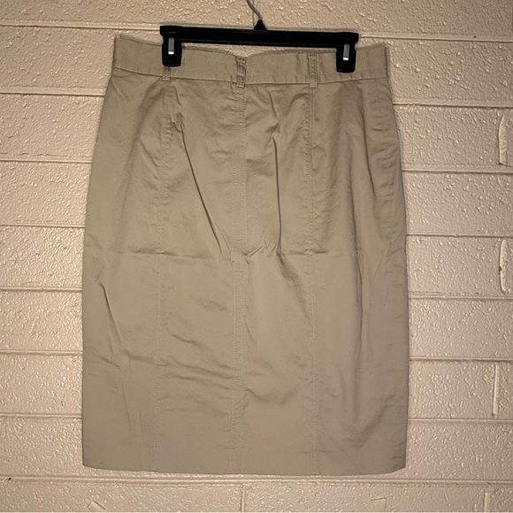 Talbots Classic Tan Button-Front Skirt - Picture 2 of 8